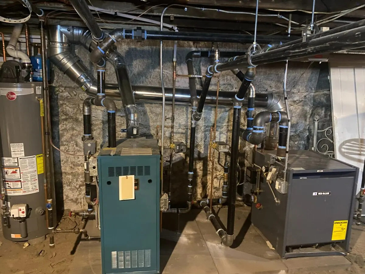Steam boiler replacement and mechanical piping in a basement